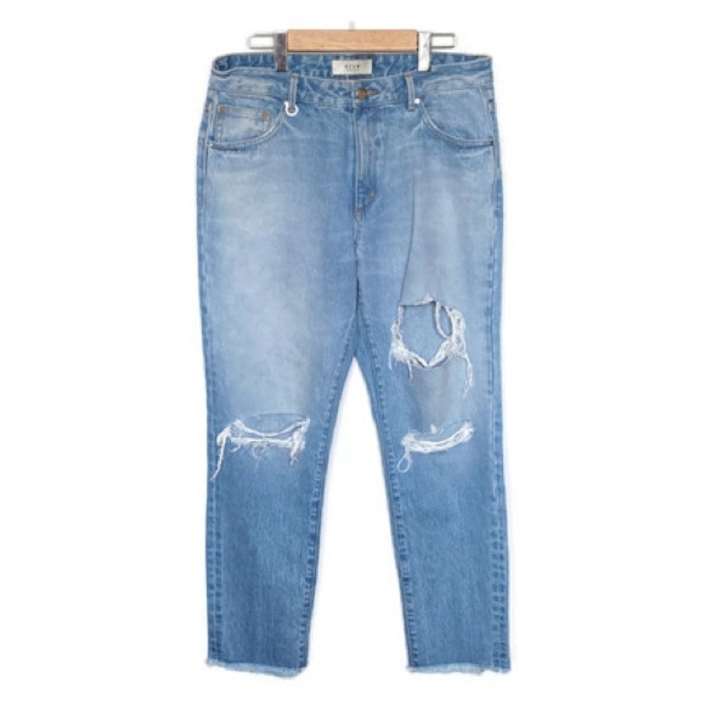 Neuw Denim, Lexi Emile Battu High Rise Destroyed Raw Hem Jeans Size 31 EUC
